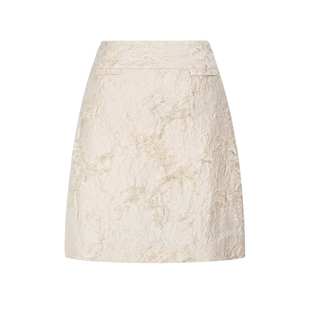 商场同款naivee纳薇2025秋羽毛流苏剪花千金小香风A字半身裙短女