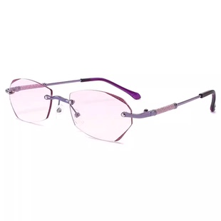 超轻无框钻石切边时尚显年轻高清老花镜女防蓝光抗疲劳高档老光镜