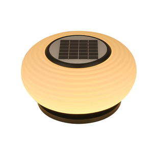 圆形柱头灯太阳能户外灯防水花园别墅外门柱灯民宿庭院围墙柱子灯