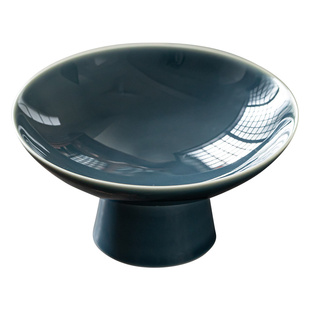 陶瓷高脚水果盘中式茶歇点心盘商用下午茶甜点零食摆盘茶食托盘