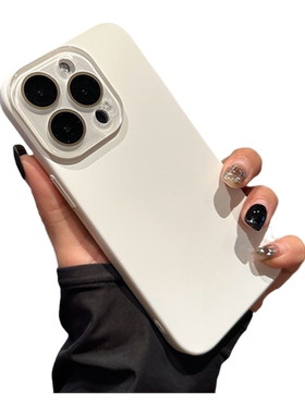 自带镜头膜适用iphone17promax手机壳16苹果17pro新款AIr肤感磨砂15pro简约plus纯白色14pro硬12全包镜头11套