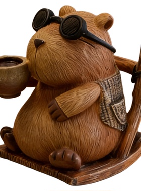 复古卡皮巴拉摆件客厅桌面装饰品