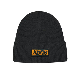 XDFM美式恶魔角字母立体刺绣针织绒线帽冷帽秋冬保暖百搭毛线帽子