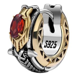 ROCKRIDE 重生赤焰飞羽耳钉 新款蒙古耳饰男925银高级礼物