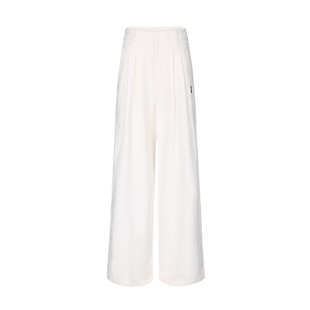 安欧兔白色软壳阔腿裤女防风防水秋冬户外徒步耐磨抓绒登山长裤子