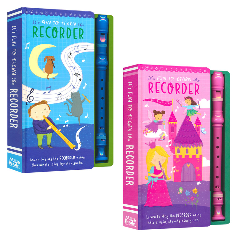 It's Fun to Learn the Recorder 竖笛启蒙书 蓝色&粉色版 少儿音乐艺术启蒙 基础音符演奏指法完整乐曲练习 英文原版进口儿童图书