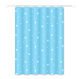 浴帘浴室洗澡帘窗帘门帘套装防水防霉淋浴隔断帘星星玻璃免打孔