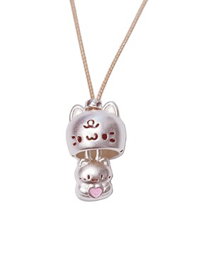 足银999纯银躲猫猫项链女