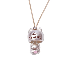 足银999纯银躲猫猫项链女可爱卡通项链古法银吊坠女友情人节礼物