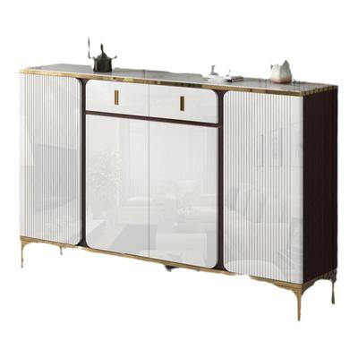 意式轻奢一体岩板餐边柜碗柜