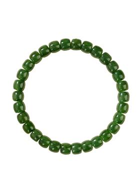 天然和田玉碧玉手串！油绿新疆料