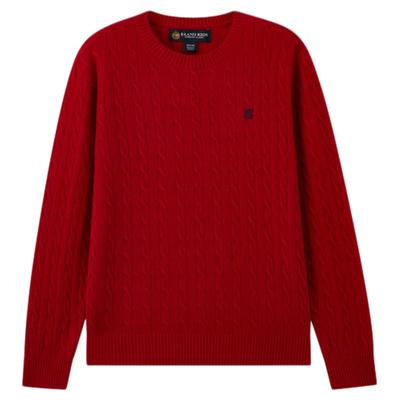 elandkids女童刺绣圆领针织衫