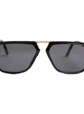 金色饰边黑色镜片飞行员太阳眼镜