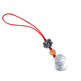 白水晶十二生肖吊坠挂件老鼠牛虎兔龙蛇小马羊猴鸡狗猪手机链挂件