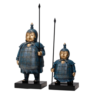 胖兵马俑摆件装饰品办公室电视酒柜文创西安纪念品客厅玄关工艺品