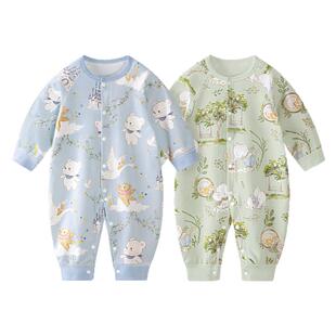 婴幼儿秋季衣服新生婴儿连体衣春秋款纯棉打底初秋装男女宝宝满月