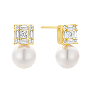 EAUFLORA方糖仿珍珠耳钉轻奢优雅高级纯银针耳饰正品官方旗舰店