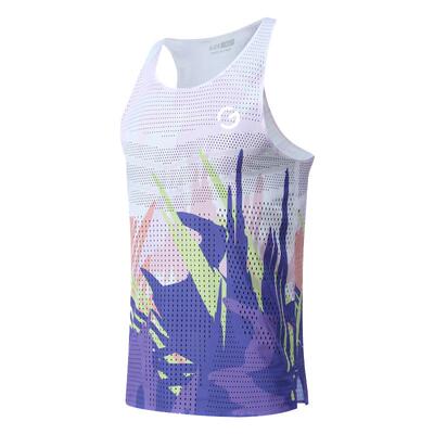 橙义家跑步运动背心一体织网孔