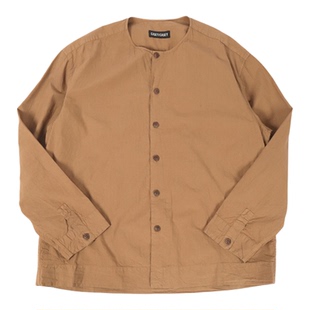 法国Casey Casey轻量棉质无领衬衫外罩