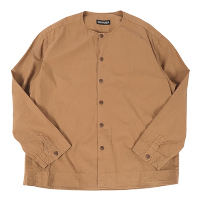 轻量棉质无领衬衫外罩法国