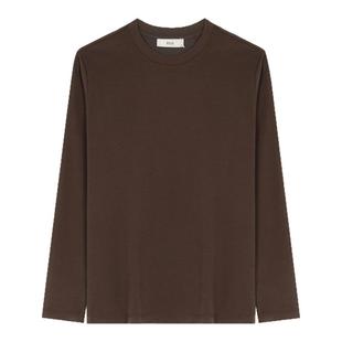 BSIJA/毕厶迦2025秋冬新款长袖内搭纯色简约百搭打底圆领长袖T恤