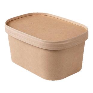 喇叭花一次性长方形牛皮方形铝箔纸碗饭盒加厚带盖外卖打包快餐盒