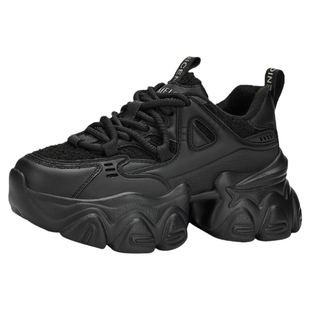 戈美其加绒老爹鞋女款2025新款春季小个子松糕小白鞋厚底运动鞋子