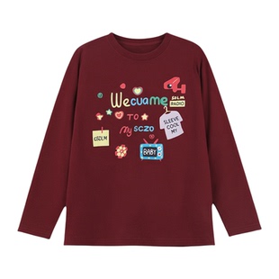 绮娑2025秋冬装新款大码胖mm套头正肩显瘦印花上衣长袖打底t恤女