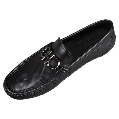 纯皮豆豆鞋男时尚马衔扣真皮鞋子