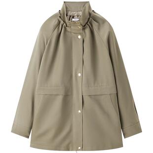 太平鸟女装春季时髦简约品质收腰都市休闲风衣A1BEE1452