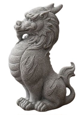 青砂石招财麒麟嘲风博古架装饰摆设家居客厅鱼缸沉水造景摆件