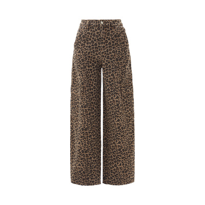 iammix27豹纹印花工装裤