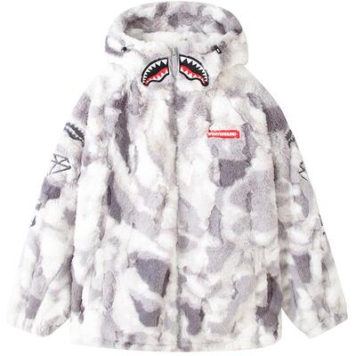 SG鲨鱼嘴冬季毛绒棉服外套