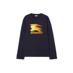 【新款】BURBERRY男装 骑士徽标长袖棉质 T 恤衫 81326991