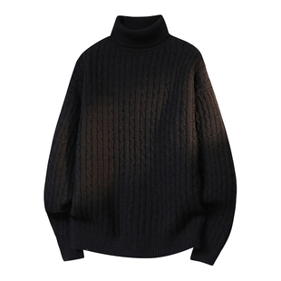 it：fivecm毛衣男秋冬季新款休闲潮流高领纯色针织衫宽松大码上衣