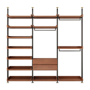 立柱式衣帽间金属衣柜步入式铁艺挂衣架子顶天立地挂墙开放式衣柜