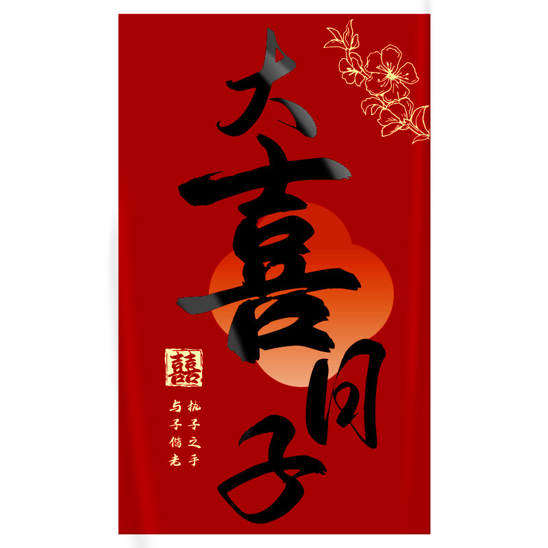 结婚挂布条幅喜字订婚礼用品场景布置客厅婚房装饰晨袍拍照背景墙