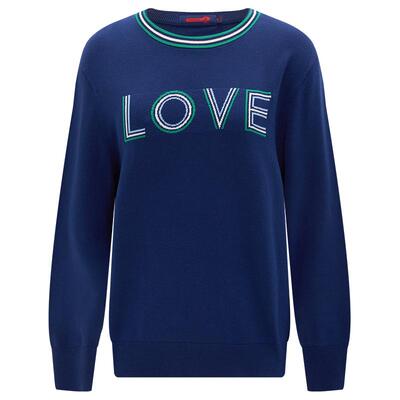 Navigare意大利小帆船圆领毛衣女春季时尚纯棉针织衫上衣