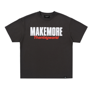Makemore短袖t恤男*立体发泡印花新款流光棉凉感复古宽松休闲上衣