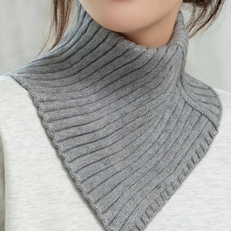 围巾女秋冬保暖护颈椎围脖针织高领装饰毛衣假领子百搭毛线脖套女