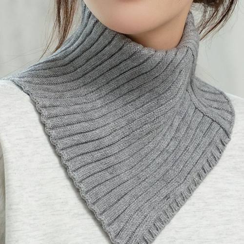 围巾女秋冬保暖护颈椎围脖针织高领装饰毛衣假领子百搭毛线脖套女