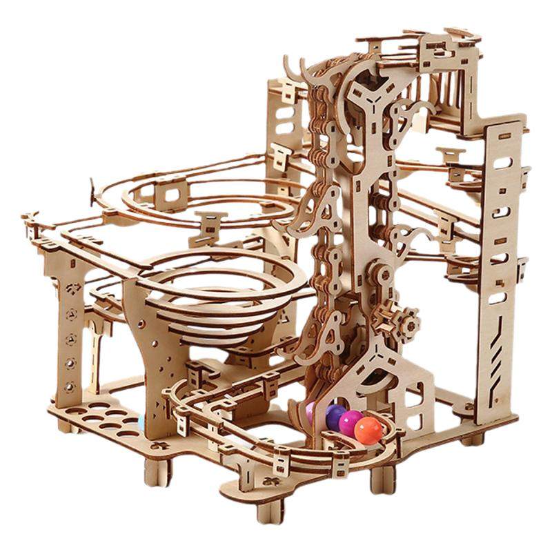 3D木制滚珠弹珠轨道拼图益智玩具