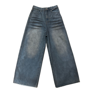 WORK DAY工作日 做旧水洗牛仔裤复古低腰宽松直筒阔腿裤