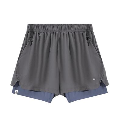 男女同款双层速干运动短裤休闲裤