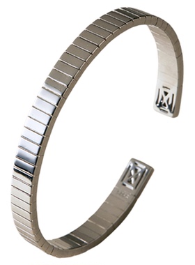 素图弹力手镯个性小众百搭纯银女