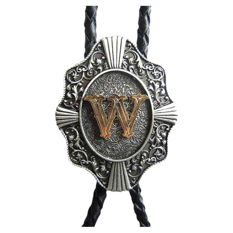 字母波洛领带男女复古马术障碍配饰品美国西部牛仔真牛皮领绳淘