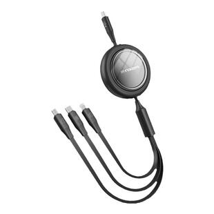 品胜数据线三合一typec充电线伸缩一拖三100W快充线适用华为苹果17Pro安卓手机iphone16车载平板多功能线定制