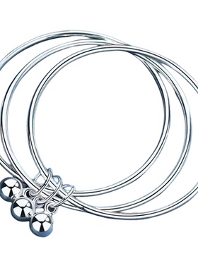 万足9999三生三世银手镯女时尚个性百搭多圈口手镯遇见爱送女孩好