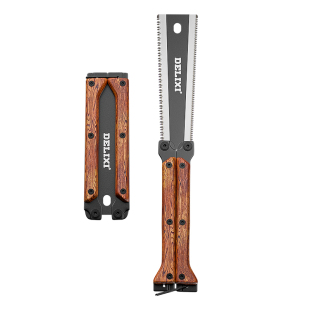 德力西木工锯手工锯手锯双面锯子家用小型手持刀锯DIY专用开榫卯