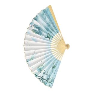 扇子折扇上春山高先玉同款中国古风绢布高级折扇舞蹈专用跳舞道具